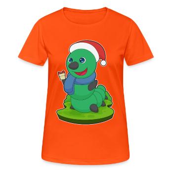 Forfait de Noël Caterpillar - T-shirt respirant Femme - orange néon - Devant - AI Model Female 172 dark (172cm)