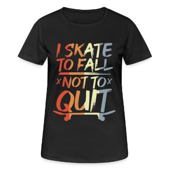 Patiner pour tomber, pas pour s’arrêter, - T-shirt respirant Femme - noir - Devant - AI Model Female 172 light (172cm)