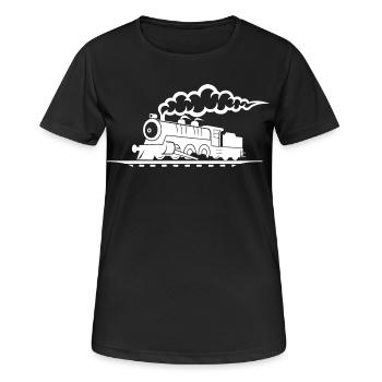 Dessin de chemin de fer - T-shirt respirant Femme - noir - Devant - AI Model Female 172 light (172cm)