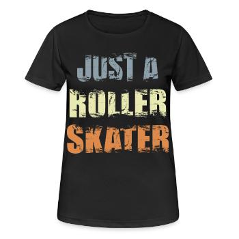 Lustiger Rollschuhläufer - Frauen T-Shirt atmungsaktiv - Schwarz - Vorne - AI Model Female 172 light (172cm)