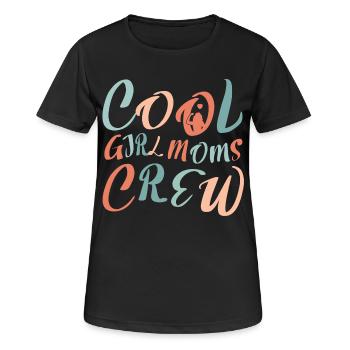 Cool Boy Moms Crew – Conception de la Vie de Maman - T-shirt respirant Femme - noir - Devant - AI Model Female 172 light (172cm)