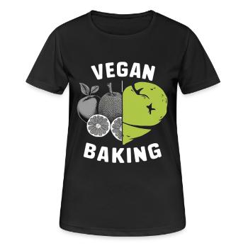 Vegan Baking Heart Fruit Kitchen - Women's Breathable T-Shirt - black - Front - AI Model Female 172 light (172cm)
