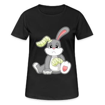 Bandage de lapin - T-shirt respirant Femme - noir - Devant - AI Model Female 172 light (172cm)