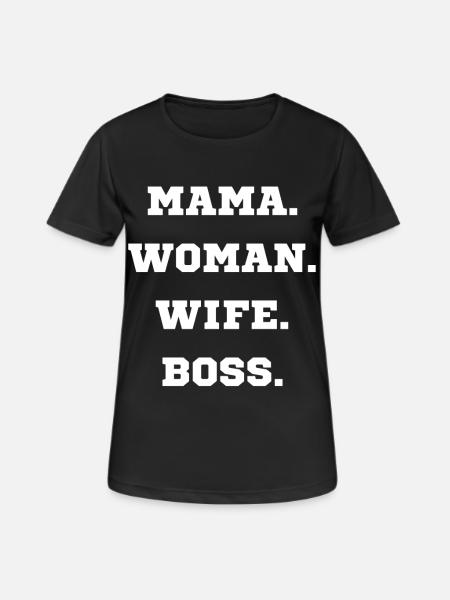 MAMA WOMAN WIFE - Women's Breathable T-Shirt - black
