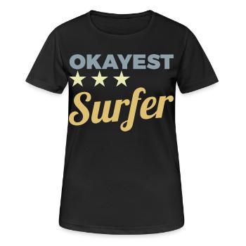 Surfeur moyen - T-shirt respirant Femme - noir - Devant - AI Model Female 172 light (172cm)