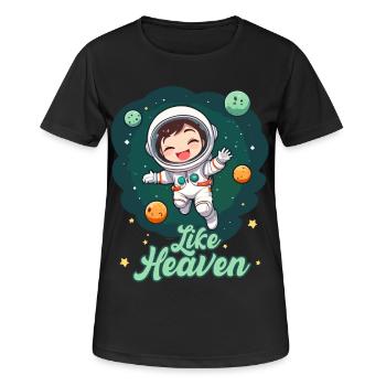 Like Heaven - Astronaut - Frauen T-Shirt atmungsaktiv - Schwarz - Vorne - AI Model Female 172 light (172cm)