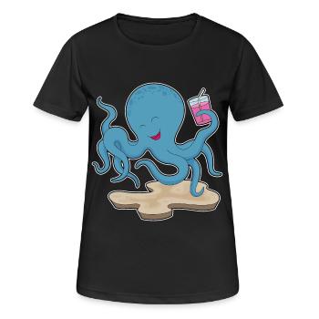 Krake Saft - Frauen T-Shirt atmungsaktiv - Schwarz - Vorne - AI Model Female 172 light (172cm)