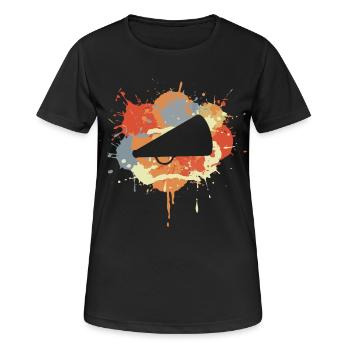 Dessin de mégaphone de pom-pom girl - T-shirt respirant Femme - noir - Devant - AI Model Female 172 light (172cm)