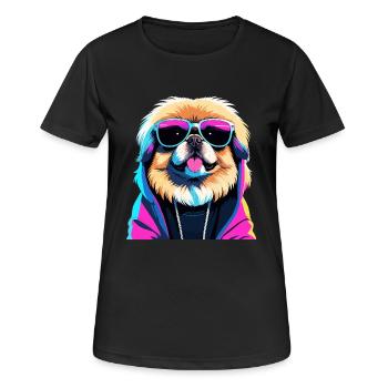 Pekingese Gangster Next Level Lion Dog Dog Gesch - Women's Breathable T-Shirt - black - Front - AI Model Female 172 light (172cm)