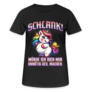 Mince et sûr de lui : une déclaration ironique - T-shirt respirant Femme - noir - Devant - AI Model Female 172 light (172cm)