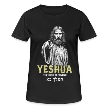 Yeshua Divine Messiah Illustration - Women's Breathable T-Shirt - black - Front - AI Model Female 172 light (172cm)