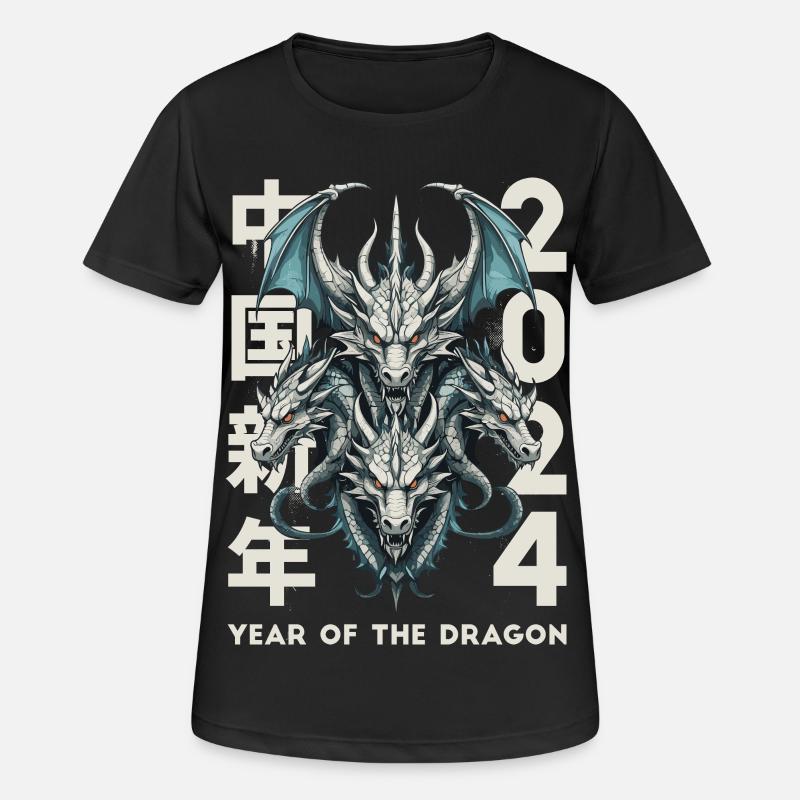 Chinese Dragons - Women's Breathable T-Shirt - black