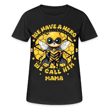Bienen haben auch Helden - Frauen T-Shirt atmungsaktiv - Schwarz - Vorne - AI Model Female 172 light (172cm)