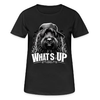 Schapendoes Was geht ab Gangsta cool Hund Geschenk - Frauen T-Shirt atmungsaktiv - Schwarz - Vorne - AI Model Female 172 light (172cm)
