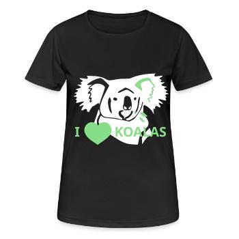 LoveKoalas - Frauen T-Shirt atmungsaktiv - Schwarz - Vorne - AI Model Female 172 light (172cm)