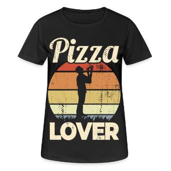 Mangeur de pizza - T-shirt respirant Femme - noir - Devant - AI Model Female 172 light (172cm)