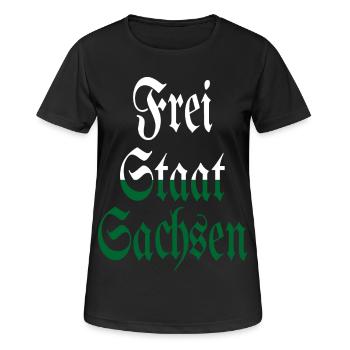 Land libre de Saxe blanc vert maison - T-shirt respirant Femme - noir - Devant - AI Model Female 172 light (172cm)