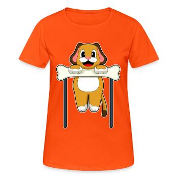 Dog Bodybuilder Pull-ups Bodybuilding - Women's Breathable T-Shirt - neon orange - Front - AI Model Female 172 dark (172cm)