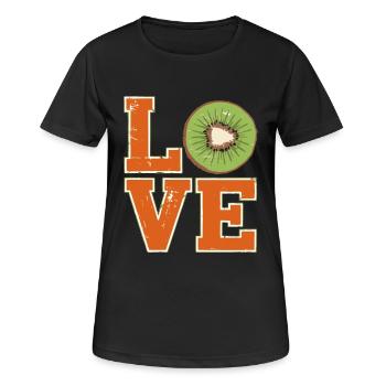 Kiwi Love Retro - T-shirt respirant Femme - noir - Devant - AI Model Female 172 light (172cm)