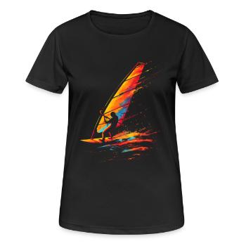 Windsurfing 90s Look - Women's Breathable T-Shirt - black - Front - AI Model Female 172 light (172cm)