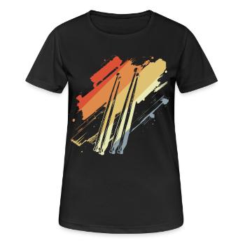 Drumsticks Vintage Look - Frauen T-Shirt atmungsaktiv - Schwarz - Vorne - AI Model Female 172 light (172cm)