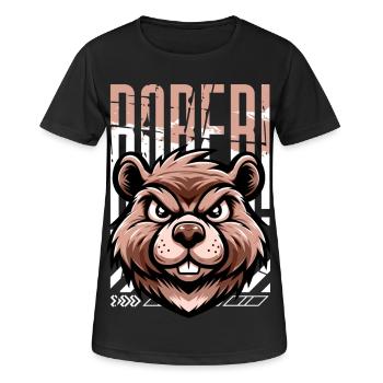 BOBER - Frauen T-Shirt atmungsaktiv - Schwarz - Vorne - AI Model Female 172 light (172cm)