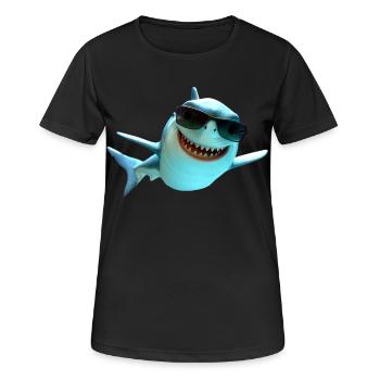 Requin Requin Requin Tigre Requin Requin Gris Grand Requin Blanc - T-shirt respirant Femme - noir - Devant - AI Model Female 172 light (172cm)