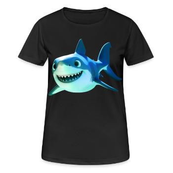 Requin Requin Requin Tigre Requin Requin Gris Grand Requin Blanc - T-shirt respirant Femme - noir - Devant - AI Model Female 172 light (172cm)