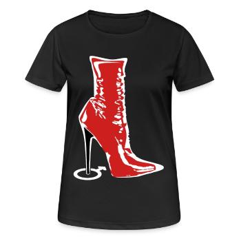 Bottes de Maîtresse - T-shirt respirant Femme - noir - Devant - AI Model Female 172 light (172cm)