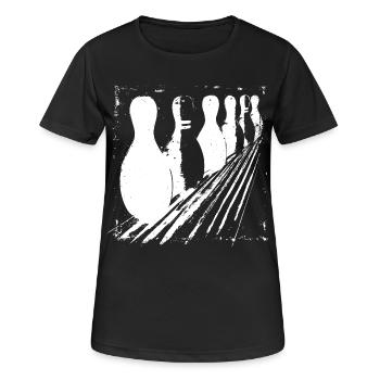 Bowling Pins - Frauen T-Shirt atmungsaktiv - Schwarz - Vorne - AI Model Female 172 light (172cm)