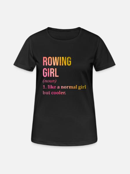 Rudern, Rudern, Rudern - Frauen T-Shirt atmungsaktiv - Schwarz