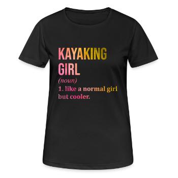 kajaken - Frauen T-Shirt atmungsaktiv - Schwarz - Vorne - AI Model Female 172 light (172cm)