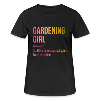 Gardening - Women's Breathable T-Shirt - black - Front - AI Model Female 172 light (172cm)