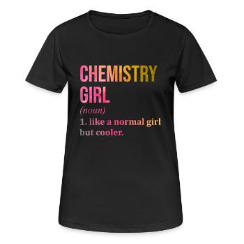 Chemie - Frauen T-Shirt atmungsaktiv - Schwarz - Vorne - AI Model Female 172 light (172cm)