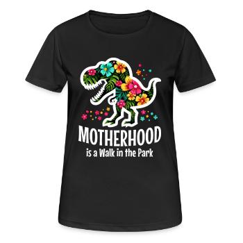 Muttersein ist ein Spaziergang im Park - Frauen T-Shirt atmungsaktiv - Schwarz - Vorne - AI Model Female 172 light (172cm)