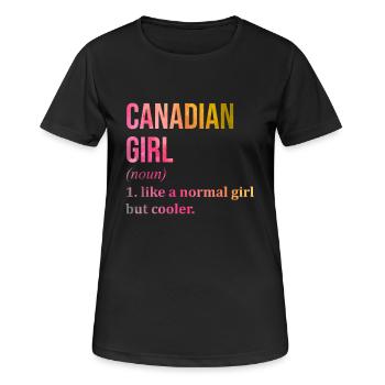 Kanada - Frauen T-Shirt atmungsaktiv - Schwarz - Vorne - AI Model Female 172 light (172cm)