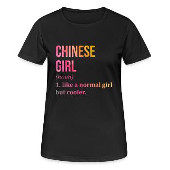 Chine - T-shirt respirant Femme - noir - Devant - AI Model Female 172 light (172cm)