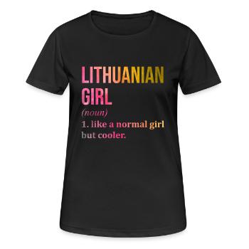 Lithuania - Women's Breathable T-Shirt - black - Front - AI Model Female 172 light (172cm)
