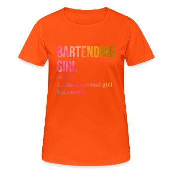 Barman - T-shirt respirant Femme - orange néon - Devant - AI Model Female 172 dark (172cm)