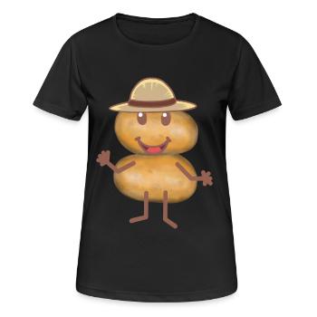 Pommes de terre Légumes Producteurs de pommes de terre - T-shirt respirant Femme - noir - Devant - AI Model Female 172 light (172cm)