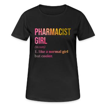 pharmacien - T-shirt respirant Femme - noir - Devant - AI Model Female 172 light (172cm)