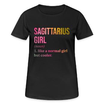 Sagittaire - T-shirt respirant Femme - noir - Devant - AI Model Female 172 light (172cm)