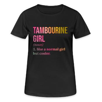 Tamburin - Frauen T-Shirt atmungsaktiv - Schwarz - Vorne - AI Model Female 172 light (172cm)