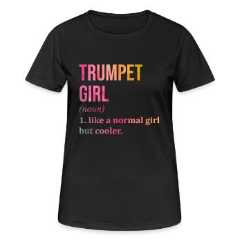 Trompete - Frauen T-Shirt atmungsaktiv - Schwarz - Vorne - AI Model Female 172 light (172cm)