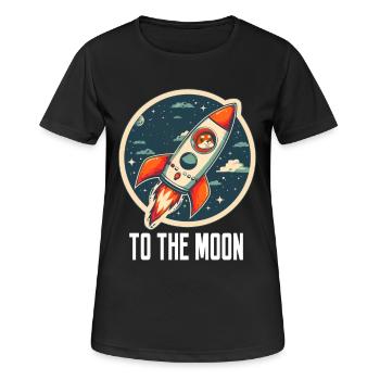 To The Moon Shiba Inu Rocket Crypto Currency - Women's Breathable T-Shirt - black - Front - AI Model Female 172 light (172cm)
