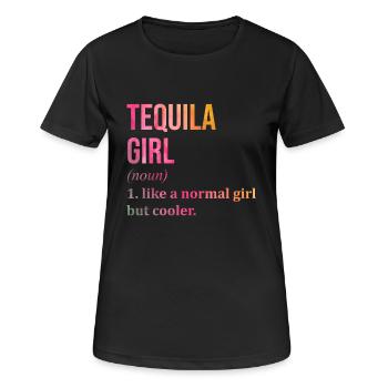 Tequila - Frauen T-Shirt atmungsaktiv - Schwarz - Vorne - AI Model Female 172 light (172cm)