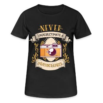 Photographe Instantané Artiste Cadeau Drôle - T-shirt respirant Femme - noir - Devant - AI Model Female 172 light (172cm)