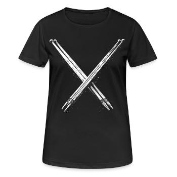 Drumsticks Drawing - Women's Breathable T-Shirt - black - Front - AI Model Female 172 light (172cm)