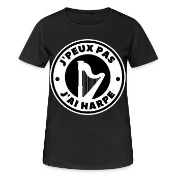 Ich kann keine Harfe haben - Frauen T-Shirt atmungsaktiv - Schwarz - Vorne - AI Model Female 172 light (172cm)