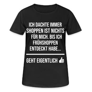 Shopping ist nichts für mich - Frauen T-Shirt atmungsaktiv - Schwarz - Vorne - AI Model Female 172 light (172cm)
